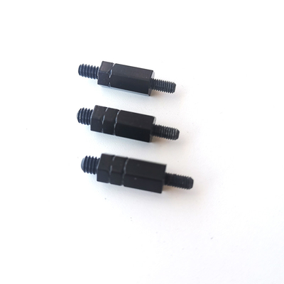 #4-40 차시 연결을 위한 듀얼 엔딩 스레드드 헥스 브래킷 냉조 M3 10mm 전자기 검정 헥스 스터드