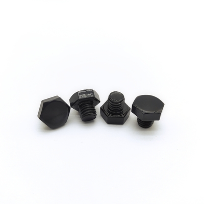 M8x1.25mm 스테인리스 스틸 육각 볼트 12.3mm 흑색 전기 도금