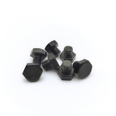 M8x1.25mm 스테인리스 스틸 육각 볼트 12.3mm 흑색 전기 도금