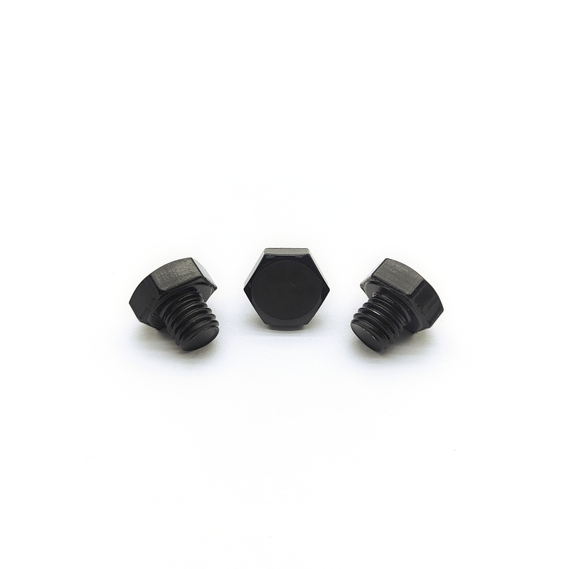 M8x1.25mm 스테인리스 스틸 육각 볼트 12.3mm 흑색 전기 도금