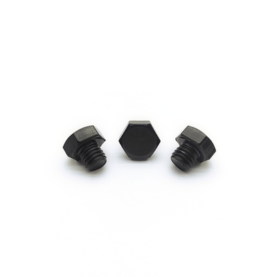 M8x1.25mm 스테인리스 스틸 육각 볼트 12.3mm 흑색 전기 도금